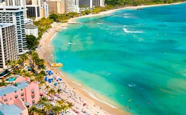 美国·夏威夷·威基基海滩-重庆到美国旅游-中国青年旅行社