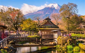 日本·忍野八海眺望富士山-重庆旅行社