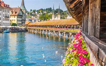 瑞士琉森卡帕尔木桥-欧洲瑞士德国旅游