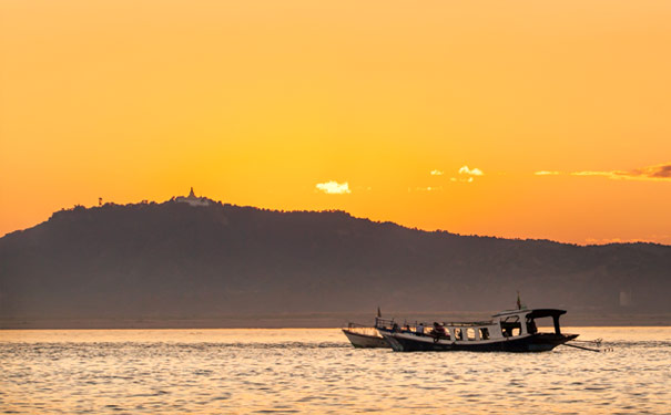 缅甸旅游攻略：伊洛瓦底江夕阳