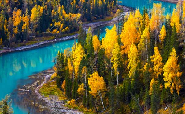 秋季旅游美景推荐：新疆喀纳斯