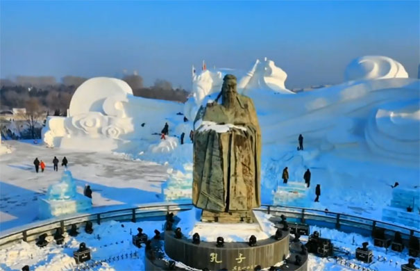 长春世界雕塑公园冬季雪雕