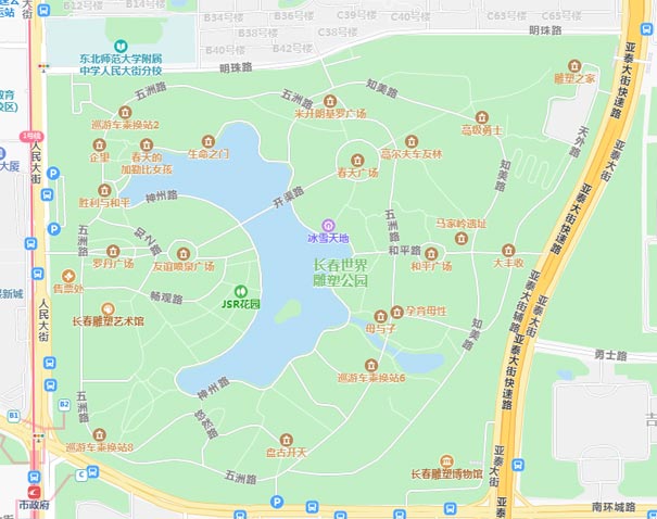 长春世界雕塑公园景区地图