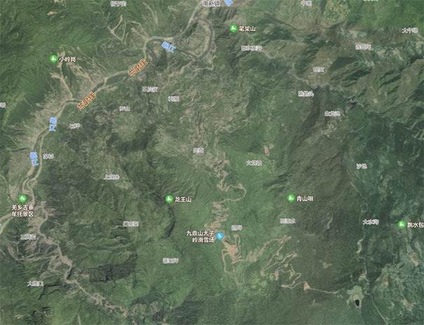 九鼎山太子岭滑雪场卫星地图