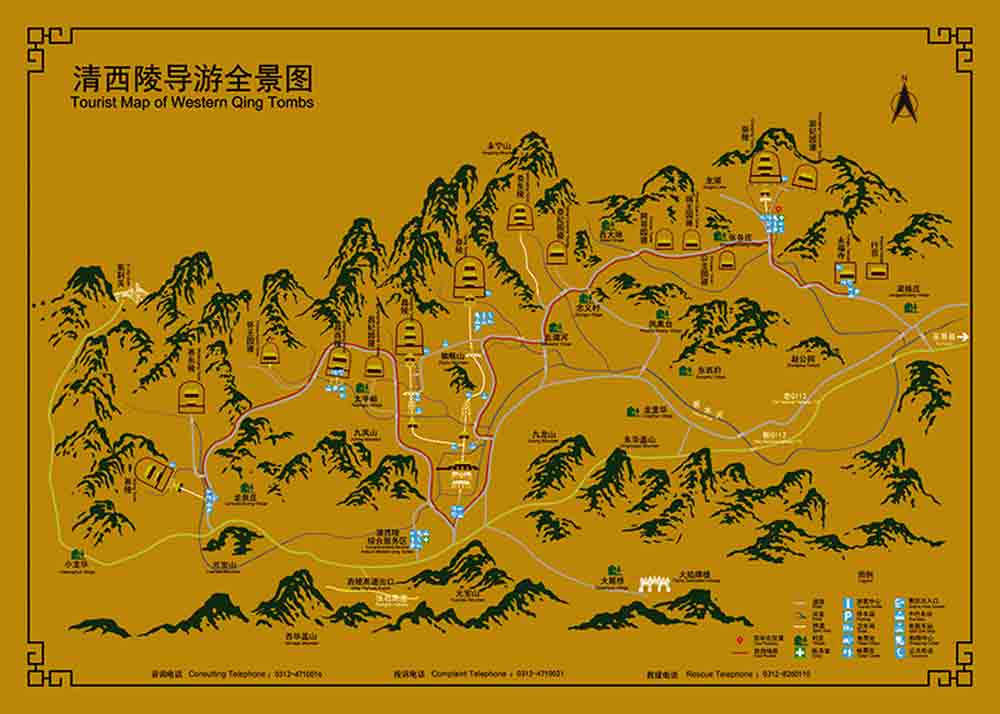 清西陵旅游导览线路图