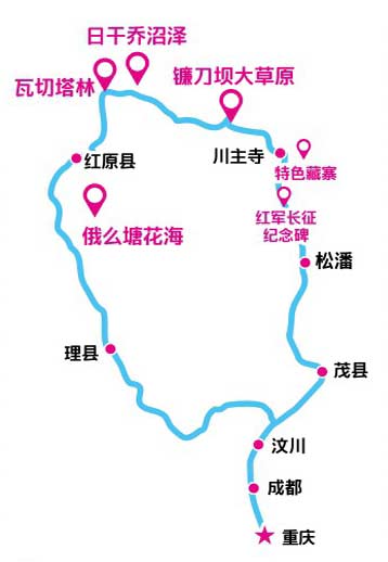 俄木塘花海旅游线路参考