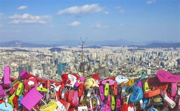 韩国首尔南山公园锁墙-韩国自由行