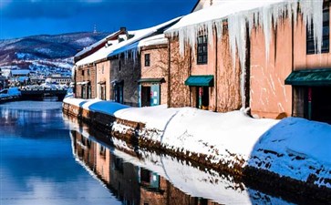 北海道·小樽运河雪景-日本旅游报价