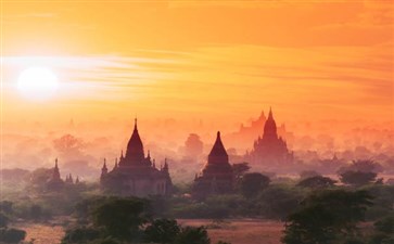 缅甸蒲甘日落-重庆到缅甸旅游