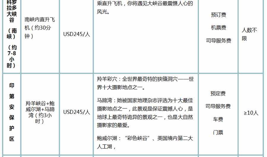 重庆到美国旅游自费项目安排:科罗拉多及印第安保护区