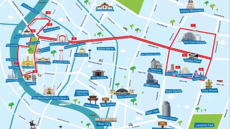 曼谷旅游双层观光巴士经典古城红线介绍