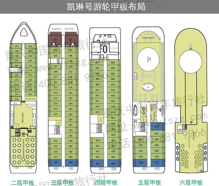 美维凯琳号游轮甲板布局