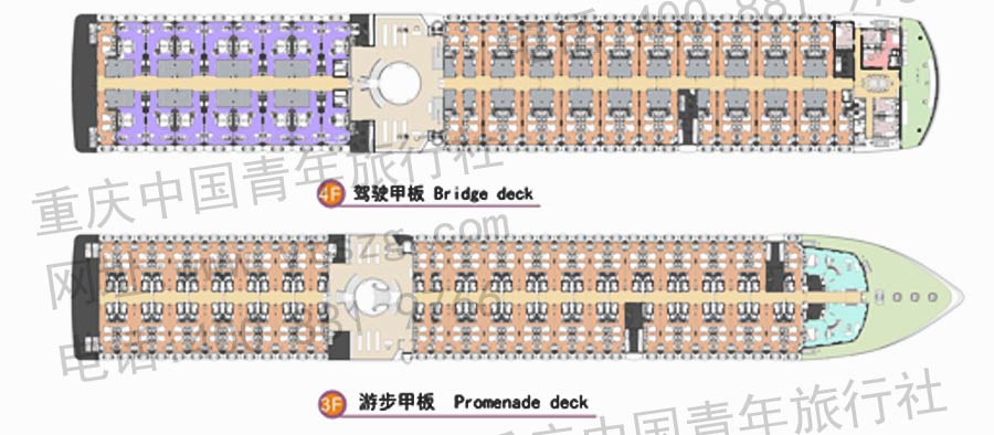 长江二号游轮甲板布局2