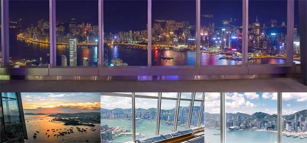 香港环球贸易中心天际100观景台景色