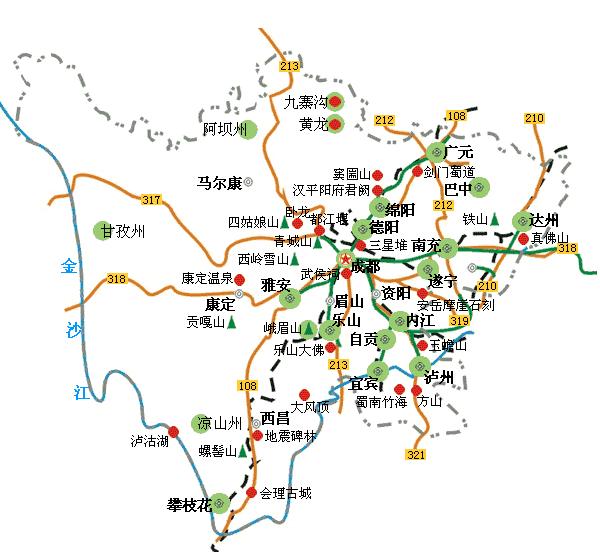 四川旅游地图全图