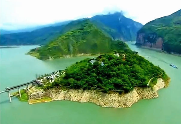 长江三峡旅游景点：奉节白帝城全景