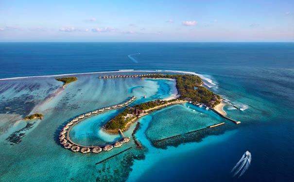 马尔代夫梦幻岛全景航拍
