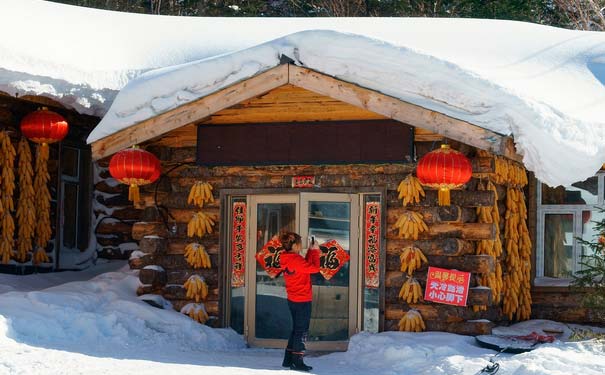 中国雪乡民宿冬季雪景