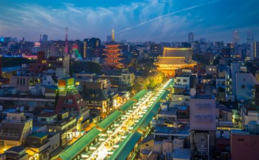 浅草寺夜景-东京旅游-重庆中青旅