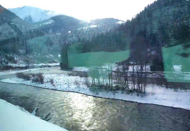 瑞士冬季旅游：冰川快车雪景