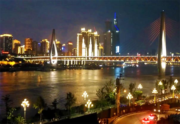 重庆旅游：长江索道夜景