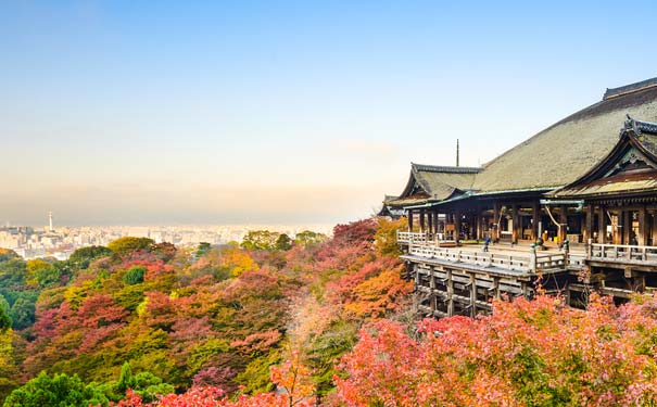 日本京都旅游：音羽山清水寺枫叶