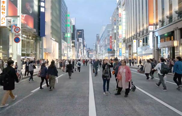 日本旅游：东京银座街景