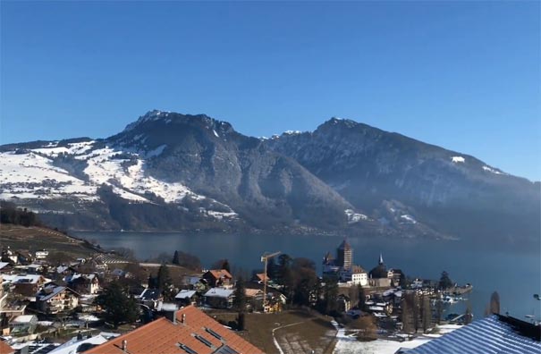 欧洲瑞士旅游：施皮茨小镇冬季