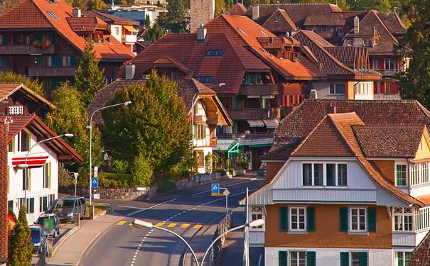 瑞士旅游：因特拉肯街景