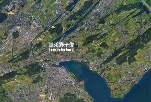 瑞士琉森狮子纪念碑卫星地图（狮子纪念碑在哪）