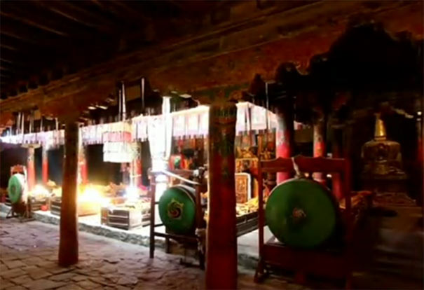 西藏旅游景点：日喀则夏鲁寺内部