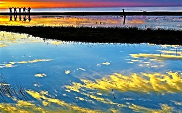 青海湖日落