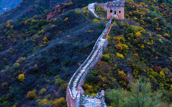 秋季北京旅游：金山岭长城秋季景色