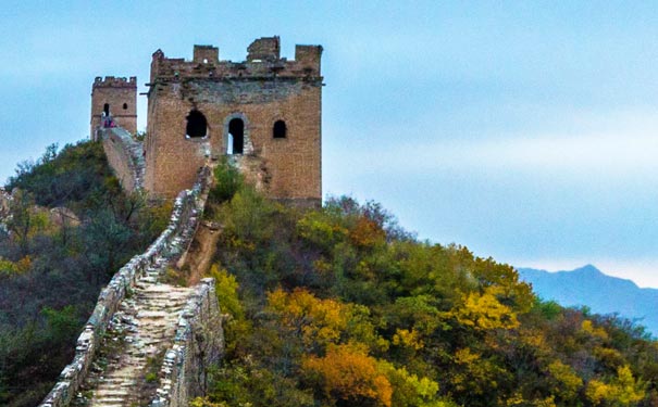 秋季北京旅游：金山岭长城秋季景色