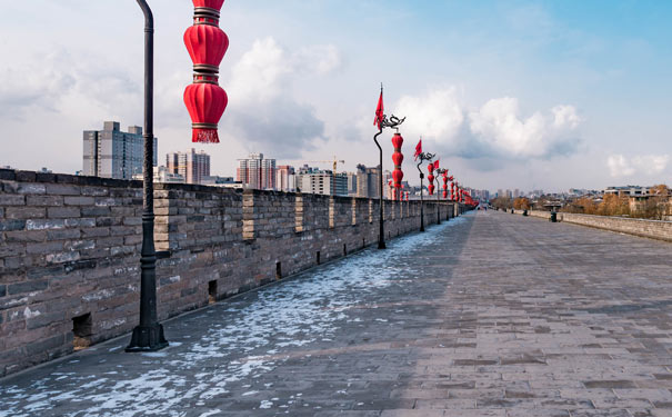 西安明城墙雪景