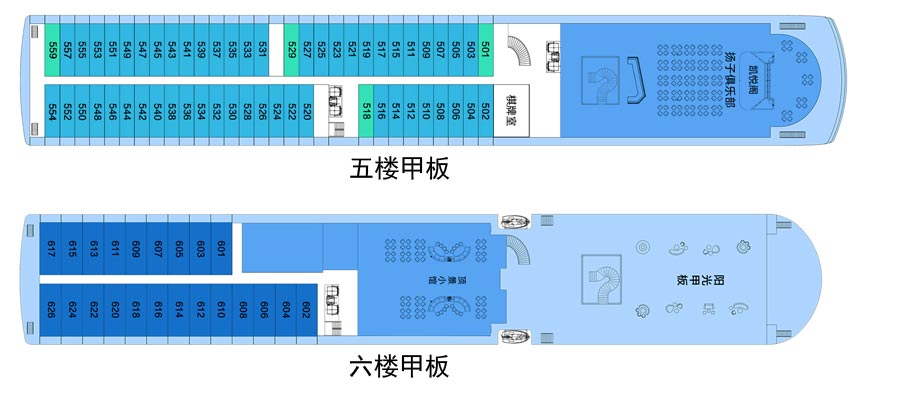 美维凯悦号豪华游轮甲板布局4-重庆三峡游