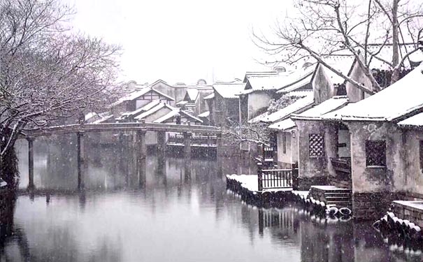 国内冬季旅游推荐：浙江乌镇雪景