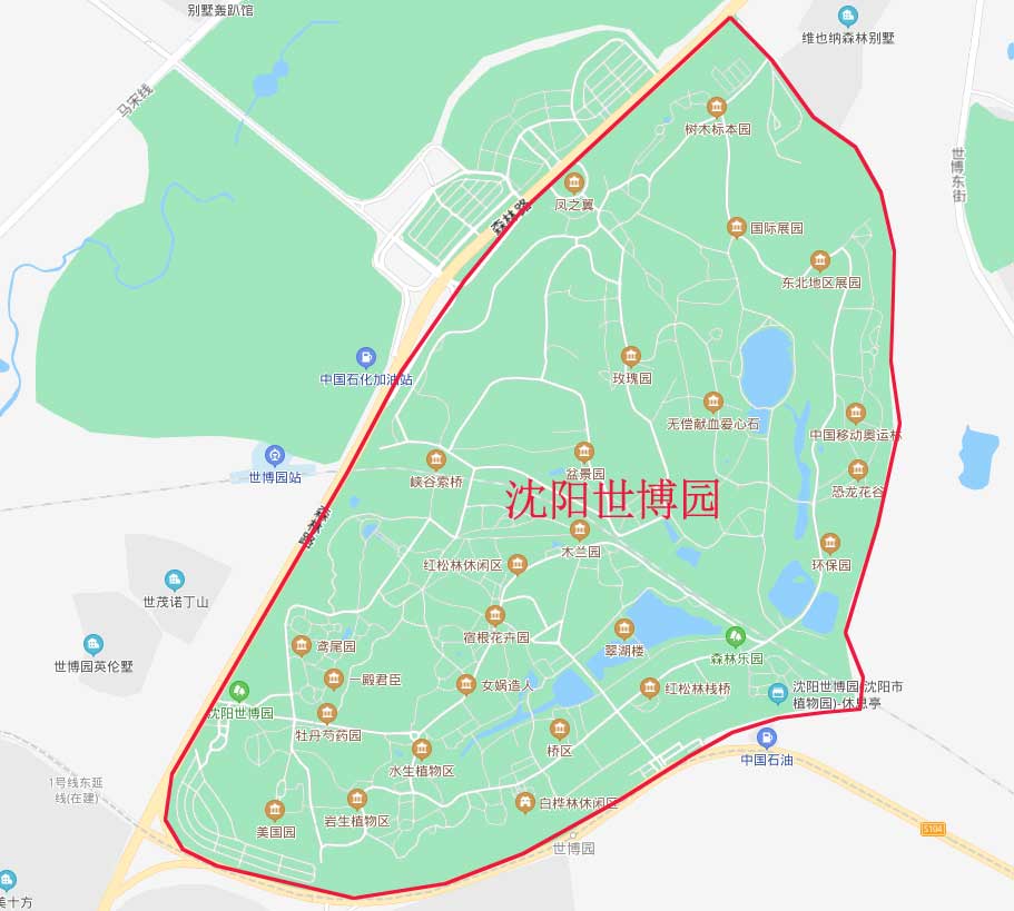 沈阳世界园艺博览会（原植物园）地图