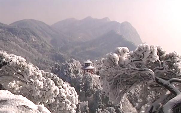 庐山旅游：含鄱口雪景