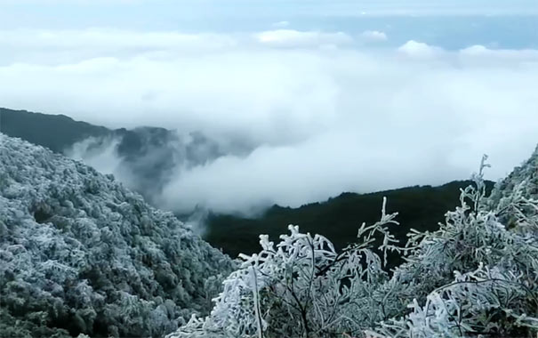 广西雪景：南宁大明山