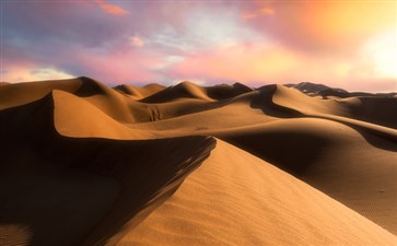 宁夏旅游：腾格里沙漠夕阳