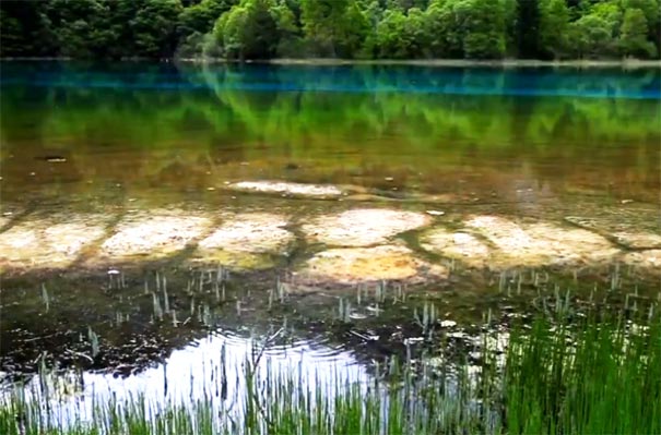 九寨沟旅游景点：季节海水草丰美