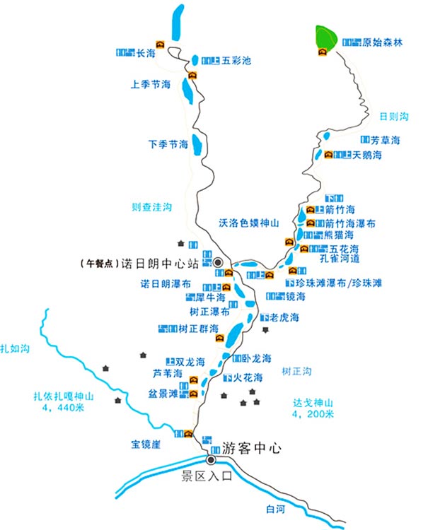 九寨沟旅游景区旅游导览地图