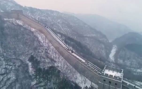 冬季北京旅游推荐：八达岭长城雪景