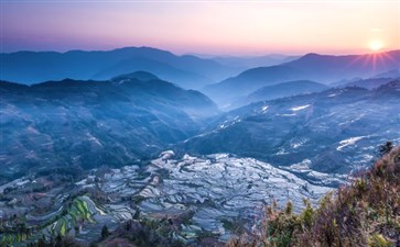 重庆自驾游：元阳梯田落日