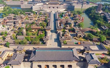 湖北旅游：襄阳中国唐城影视基地航拍