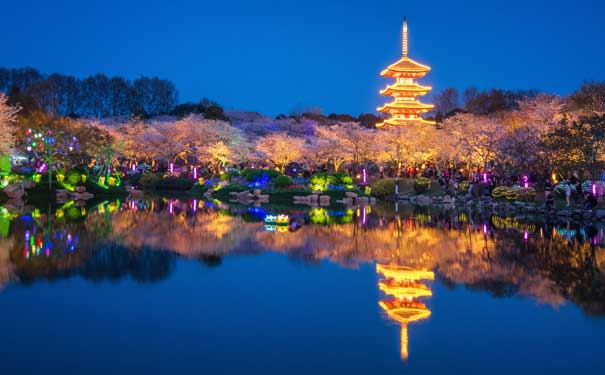 湖北武汉旅游：东湖公园夜景