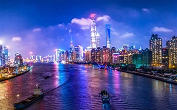上海黄浦江夜景-华东五市旅游