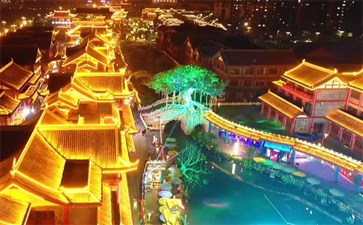 四川眉山东坡印象水街夜景-重庆中国青年旅行社