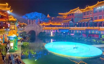 四川眉山东坡印象水街夜景-重庆中国青年旅行社